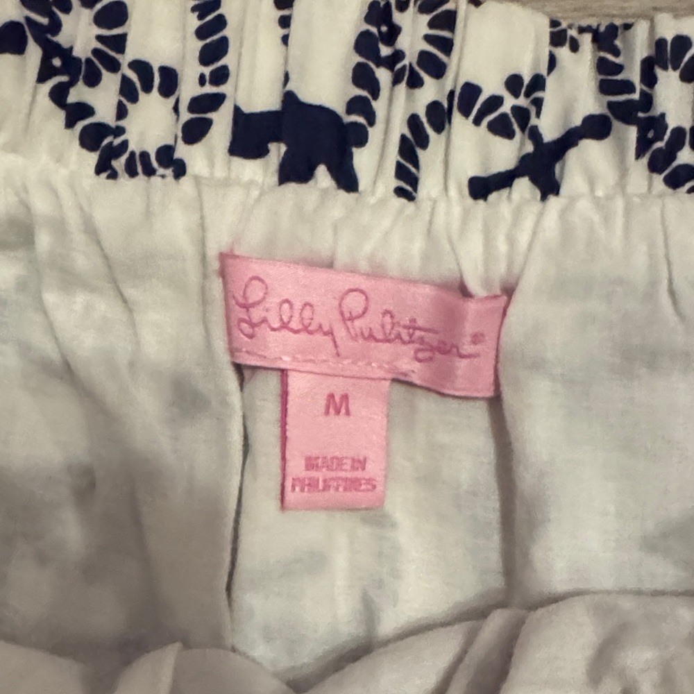 Lilly Pulitzer Navy and Pink Anchor Mini Skirt - Picture 2 of 4